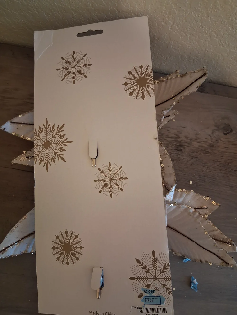 Gold and Cream Floral Clip Set - Set of 2
